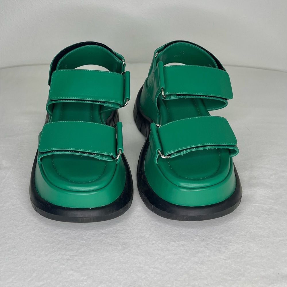 Green Platform Strap Sandals with Chunky Sole - Picture 9 of 11
